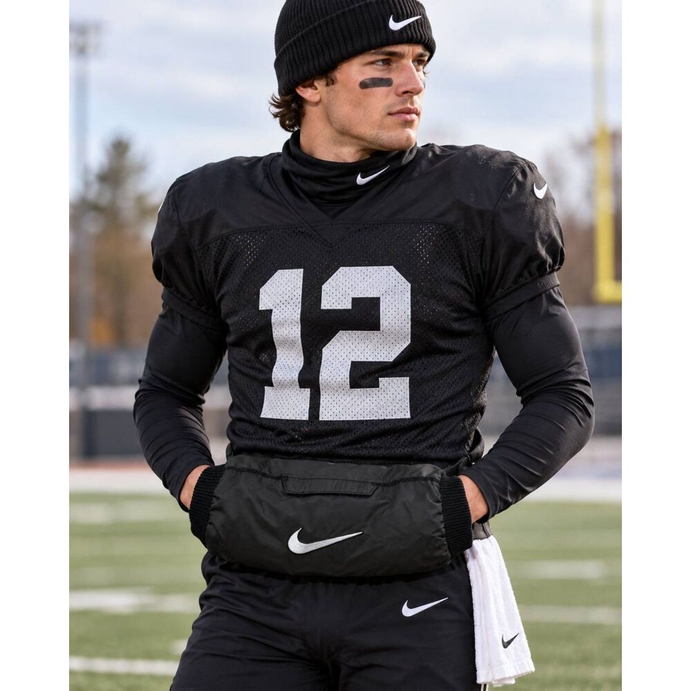 Nike Football Hand Warmer Black White Swoosh Waist Muff Adjustable Strap